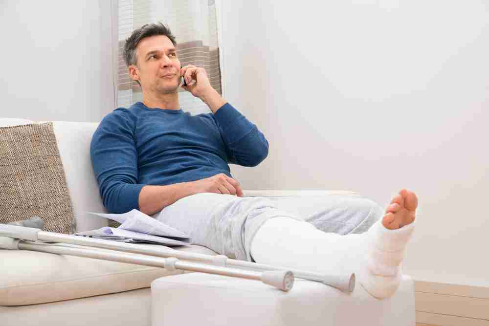 Personal injury victim calling a solicitor for help. contact specialist personal injury lawyer