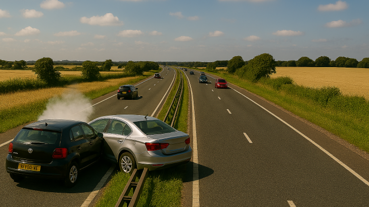 dual carriageway car crash injury claim