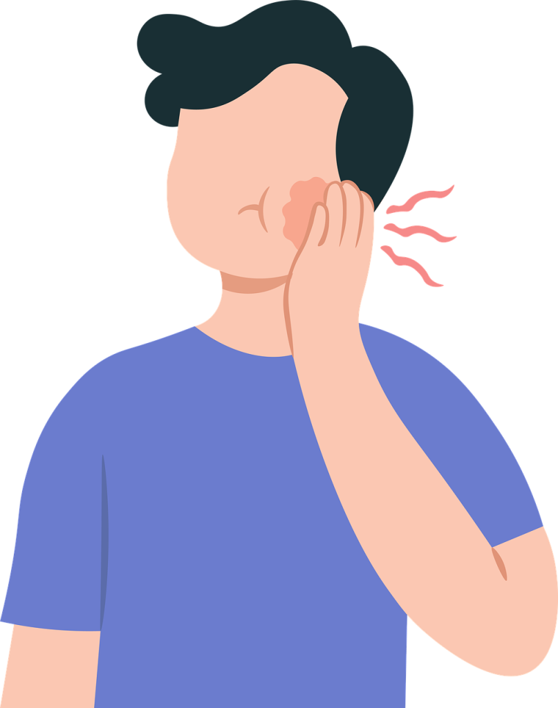 Illustration of person holding their mouth after a tooth injury